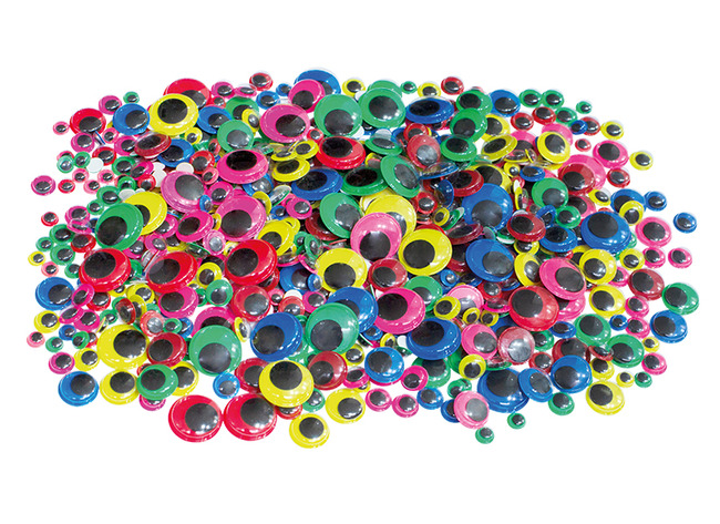 Wiebeloogjes - gekleurd - zelfklevend - decoratie - set van 1000 assorti