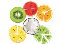 Rekenspel - Learning Resources - breuken - fruit - magnetisch - per spel