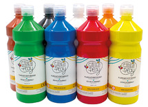 Verf - plakkaatverf - Creaplay - Basiskleuren - 8 x 1l - set van 8 assorti