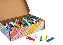 Wasknijpers - Folia - hout - kleuren - set van 500 g