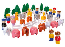 Figuren - Viking Toys - mannetjes - dieren - bomen - spelfiguren - dierentuin - set van 50 assorti