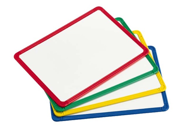 Bord - magneetbord - whiteboard - 24 x 33 cm - set van 4 assorti